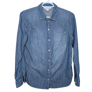 Old Navy The Classic Shirt Blue Denim Button-Up Top Women Small